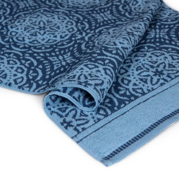 Glodina LaVida Damask Collection Towel Multi Coastal Blue 500gsm.