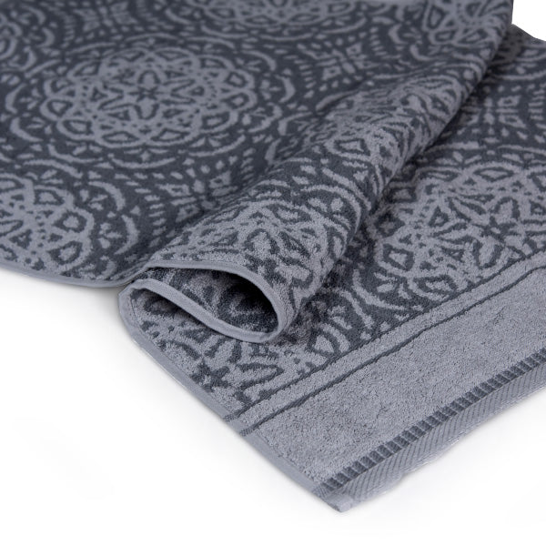 Glodina LaVida Damask Collection Towel Multi Charcoal 500gsm.