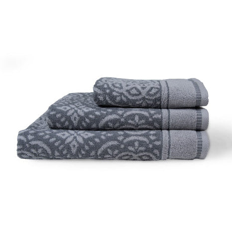 Glodina LaVida Damask Collection Towel Multi Charcoal 500gsm.