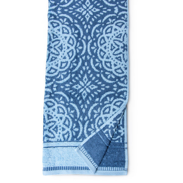 Glodina LaVida Damask Collection Towel Multi Coastal Blue 500gsm.