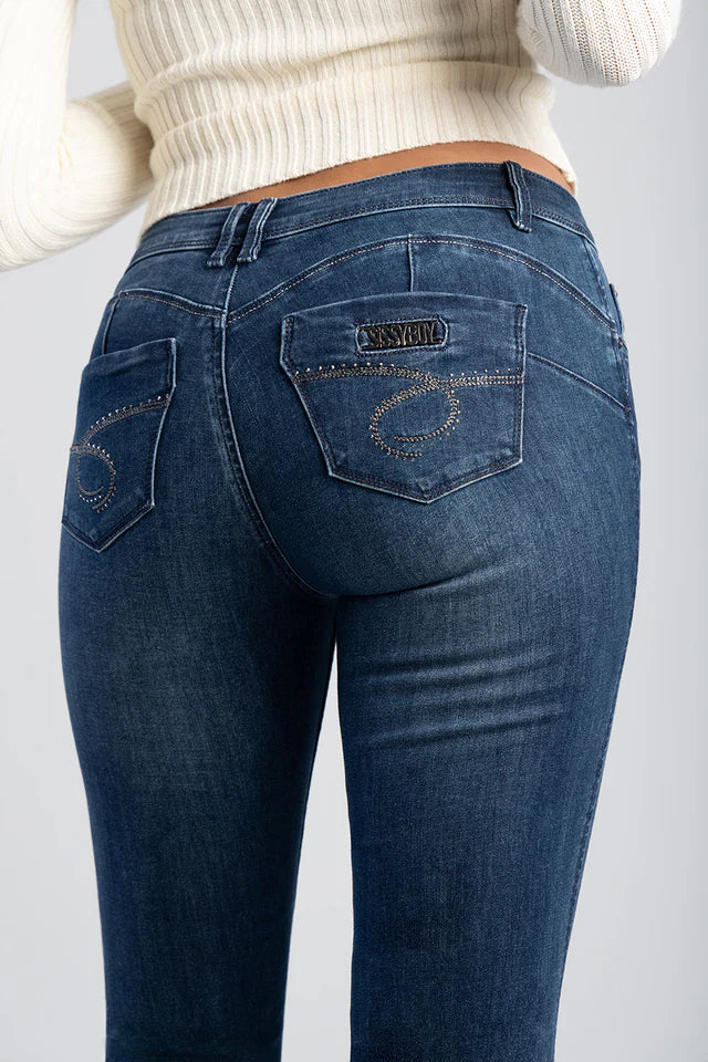 Sissy Boy Ladies Southern Bumbooster Bootleg Jean-Dark Vintage P24845