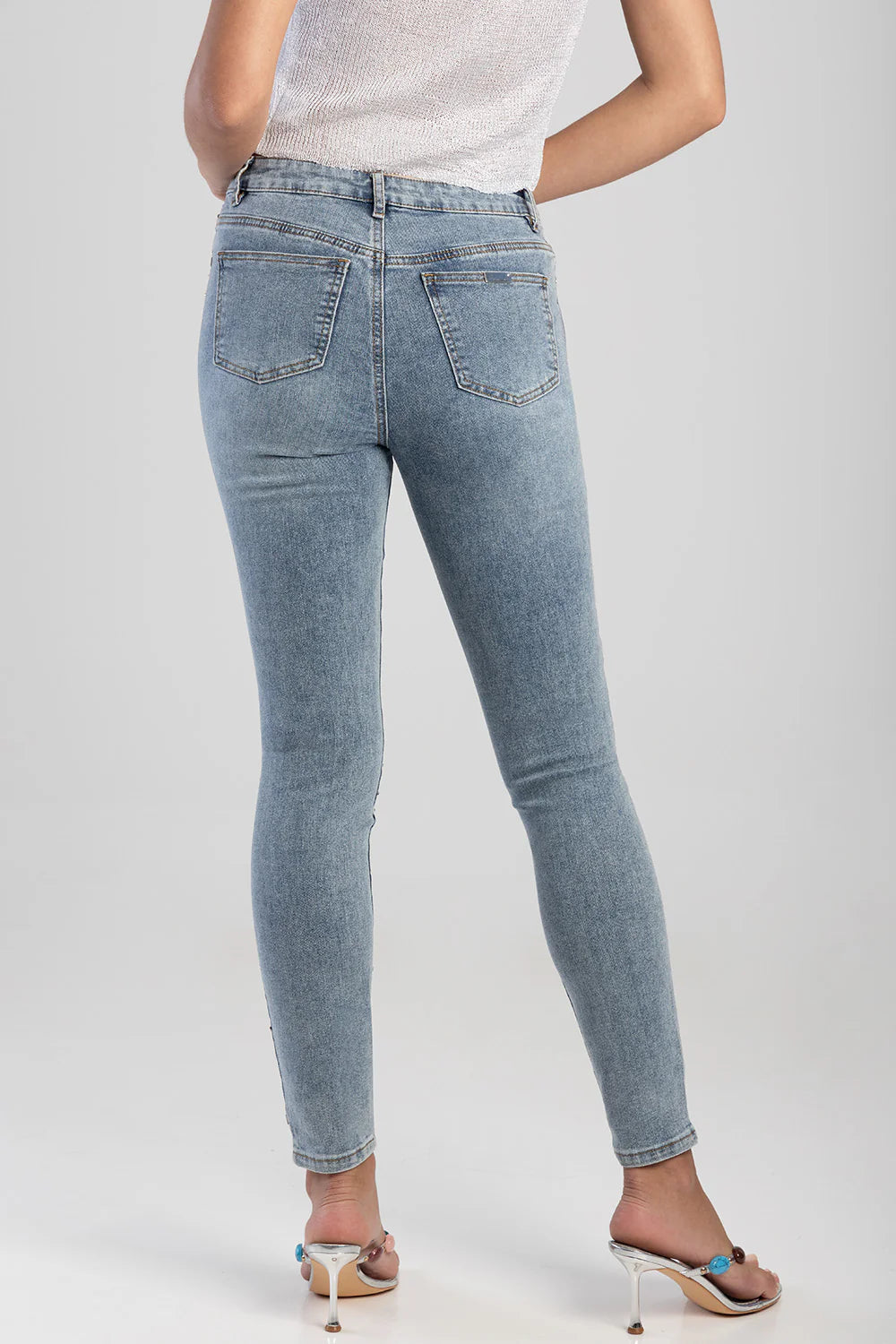 Sissy Boy Julz Mid Waist Skinny Jean Scatter Bling Med  Vintage-P32865/IMP