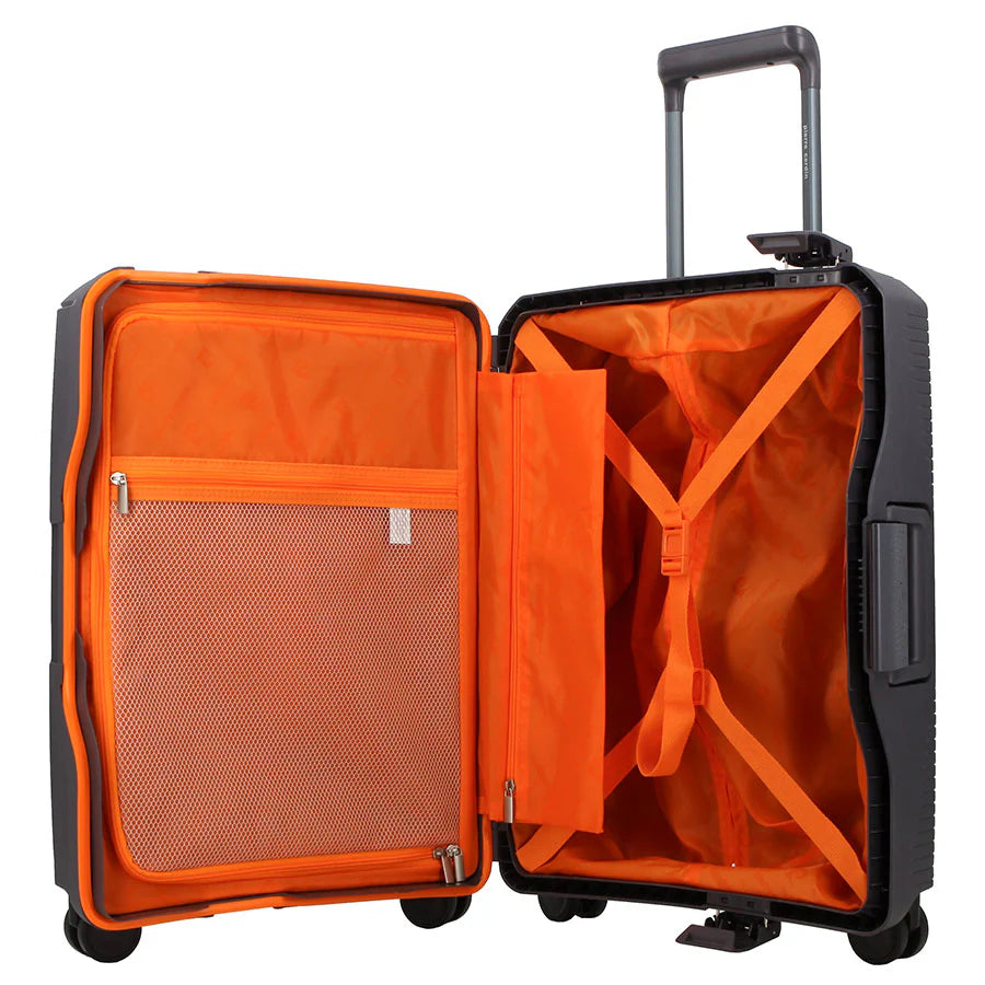 Pierre Cardin Cannes Clip Case Medium Charcoal Orange PCU02041CHOR-24