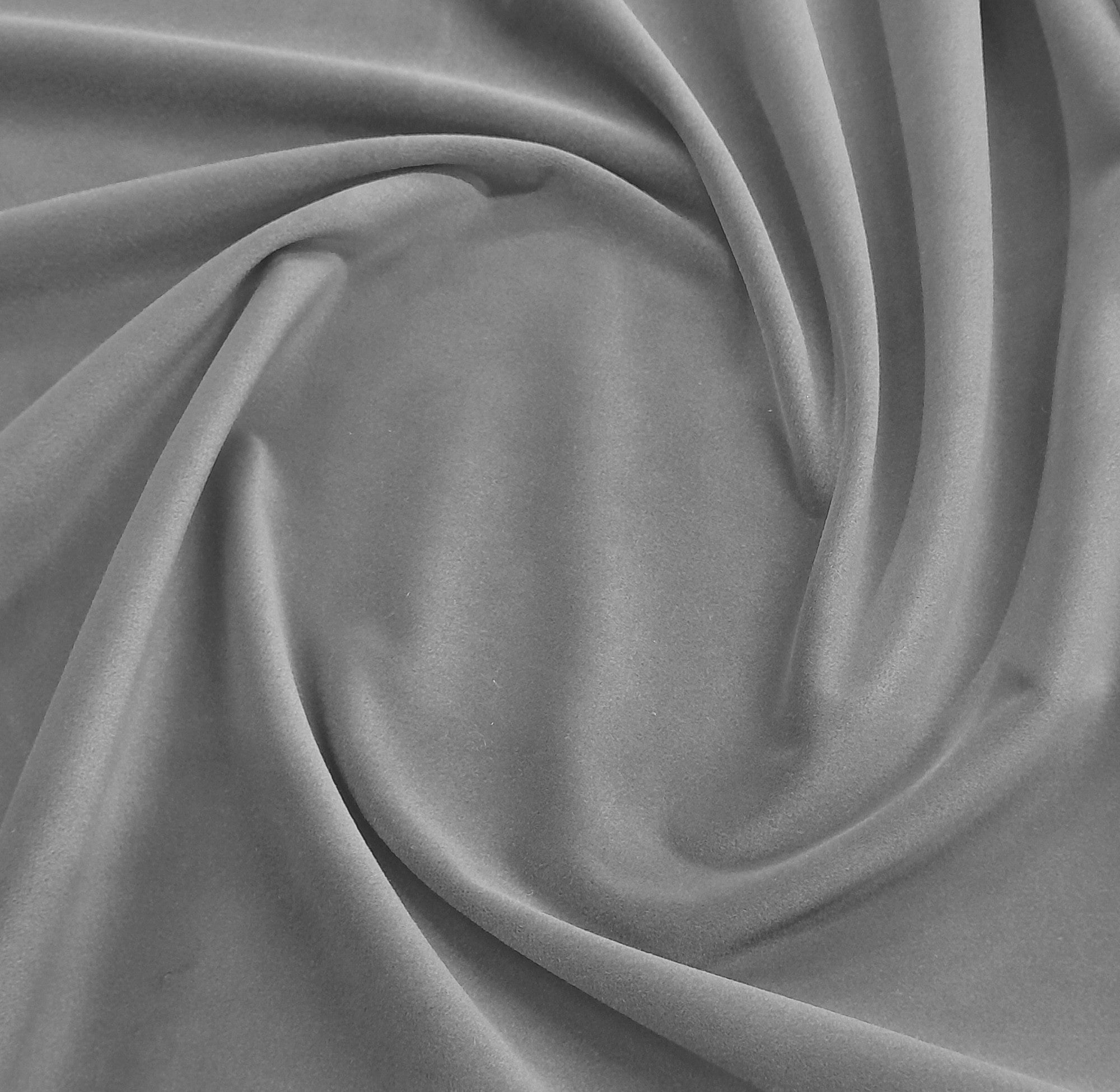 European Flow Velvet Upholstery Fabric Pewter 280 cm