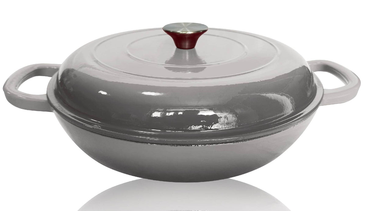 Cast Iron Saucepan 30cm Enamel Grey CH1221