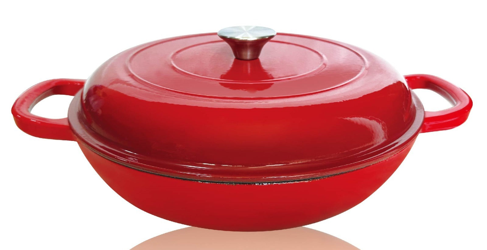Cast Iron Saucepan 30cm Enamel Red CH1220