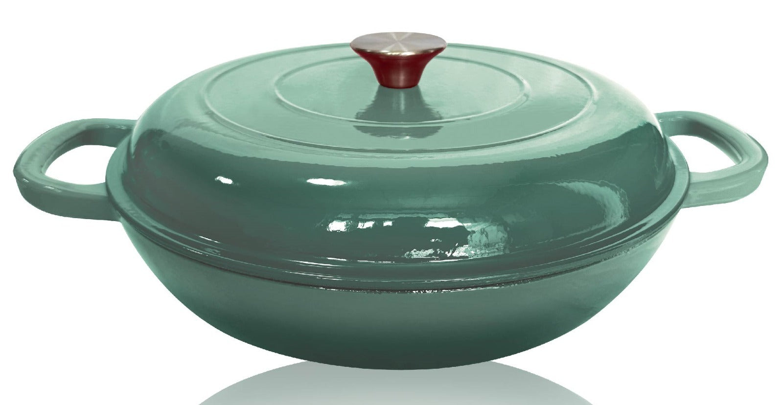 Cast Iron Saucepan 30cm Enamel Sea Salt CH1222