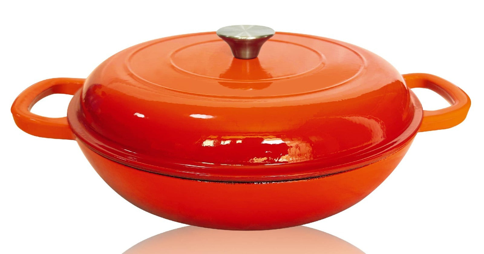 Cast Iron Saucepan 30cm Enamel Orenge CH1224