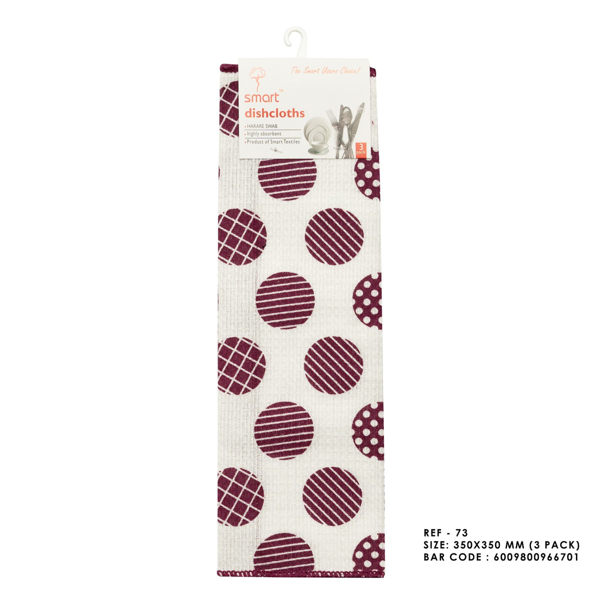 Smart Swab DishCloths 35X35cm 3 Pack REF:73.