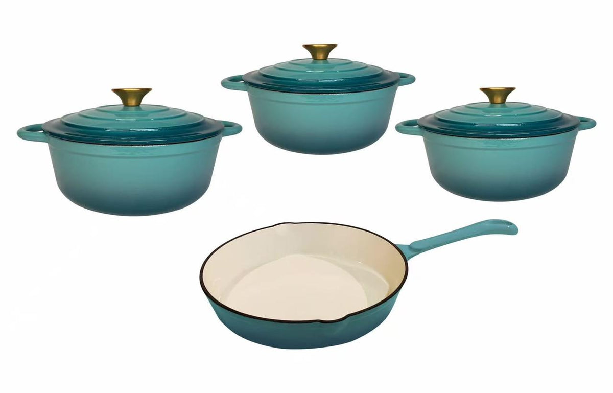 CH Cast Iron Pot Set 7 Piece Cloudy Blue CH1530