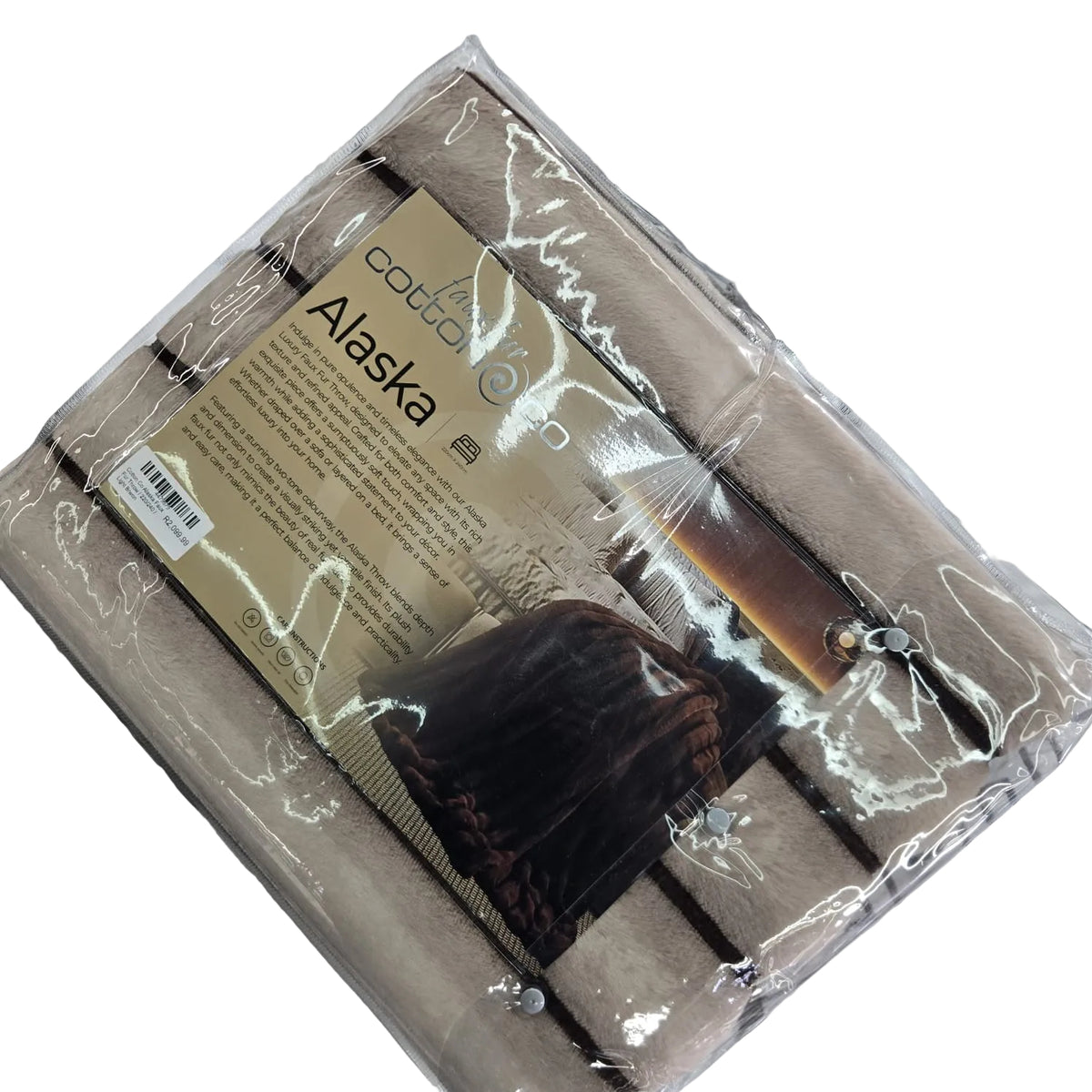 Cotton Co Alaska Faux fux Throw 220X240cm Light Brown AL240LB