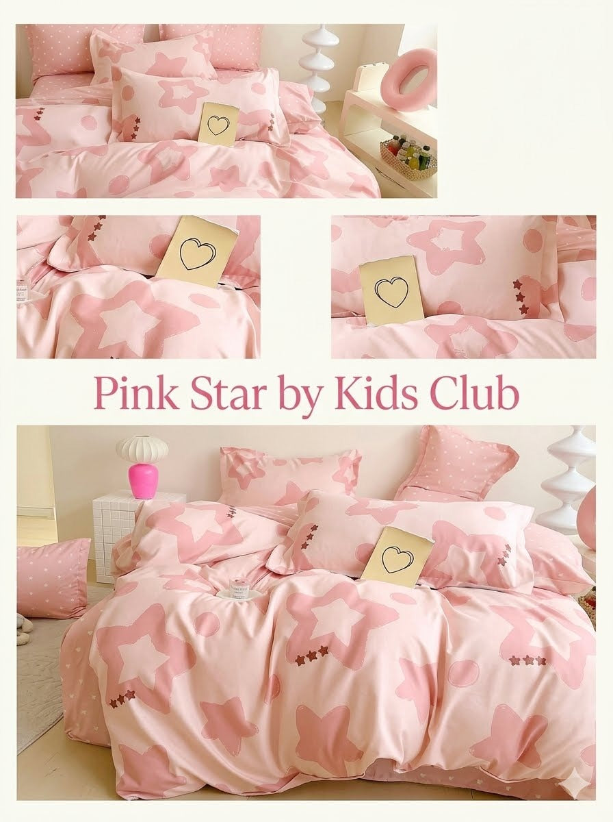 Kids Club Pink Star Duvet Covers Set.