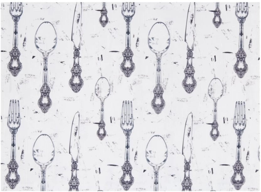 Linen House Table Cloth Placeware White/Black