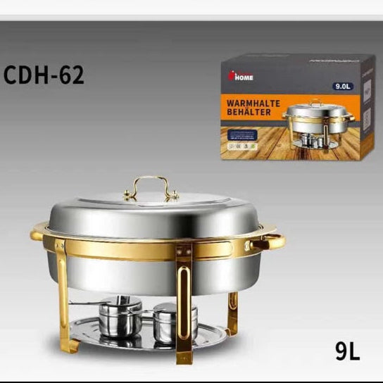 Condere Home Chafing Dish Round 9 L Silver CDH-62.