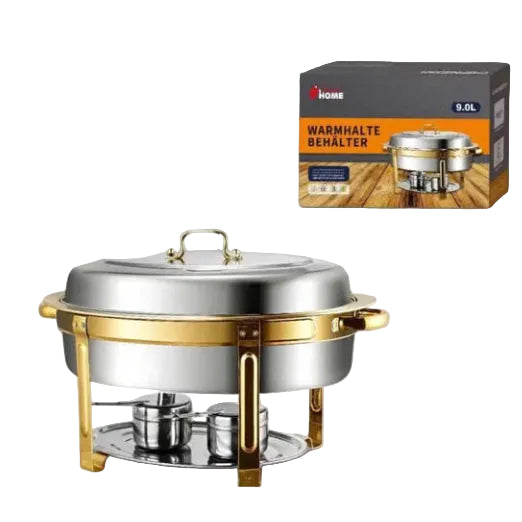 Condere Home Chafing Dish Round 9 L Silver CDH-62.