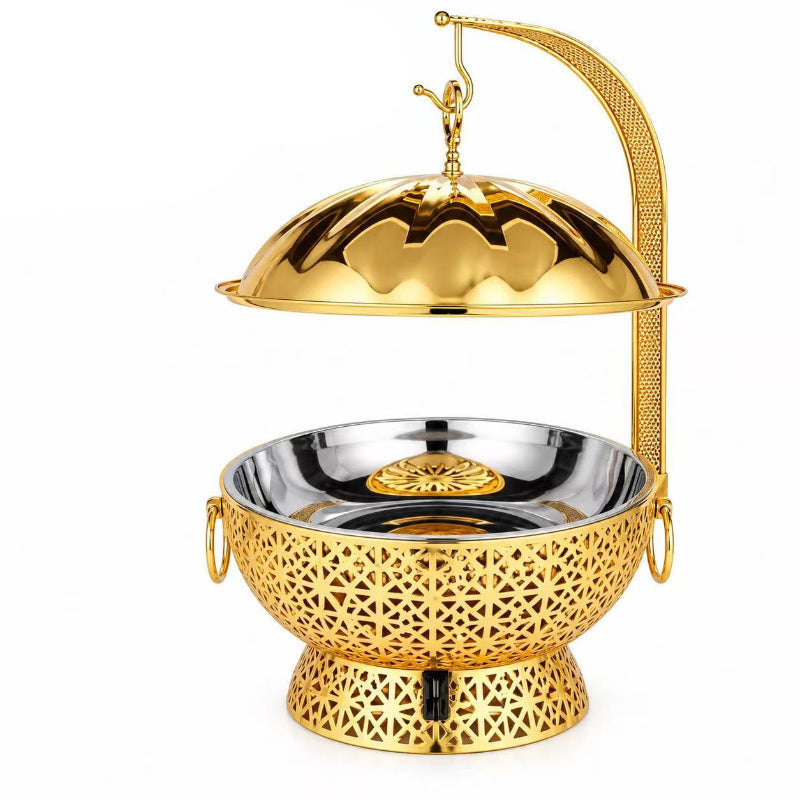 Condere Home Chafing Dish Round 6 L Gold CDH-65.