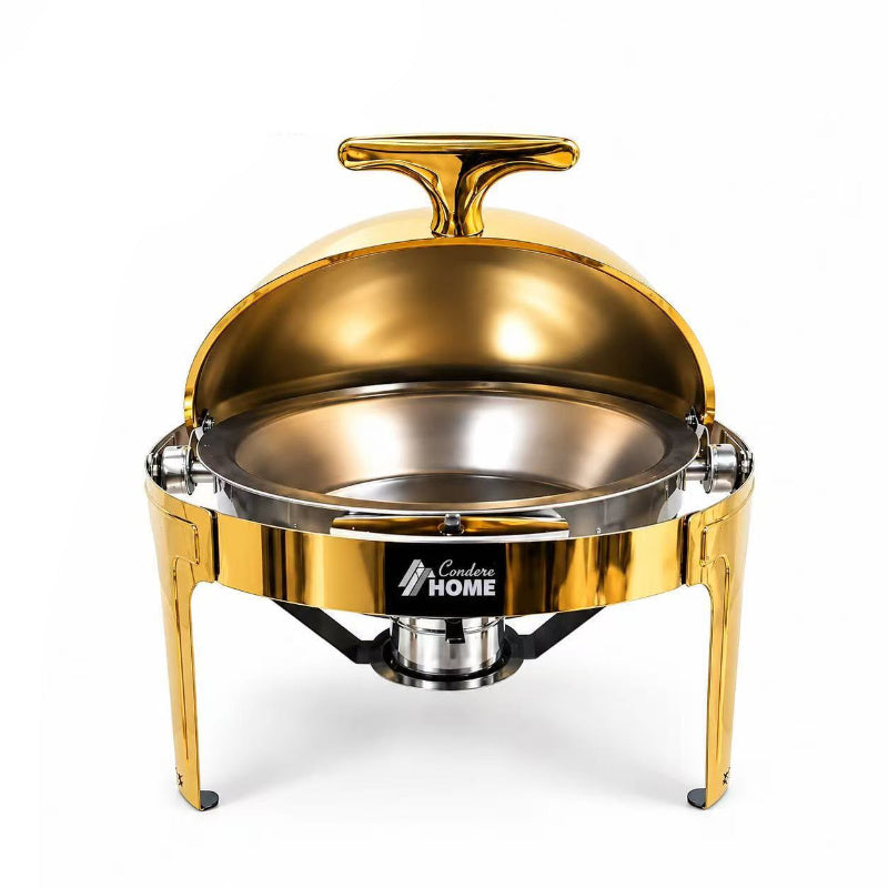 Condere Home Chafing Dish Round 6 L Gold CDH-32.