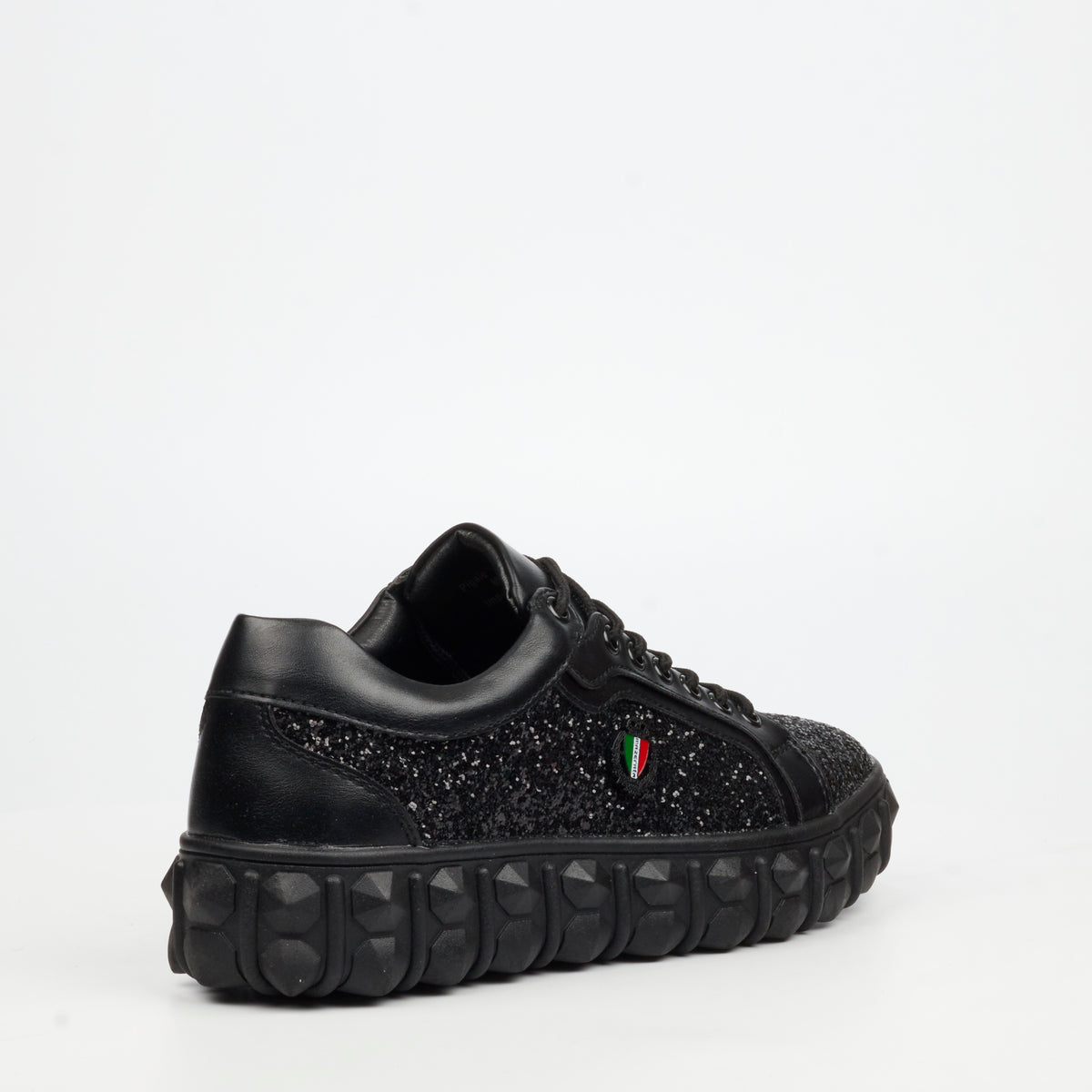 Mazerata Mens Pigale 10 Rhinestone Sneakers – Black