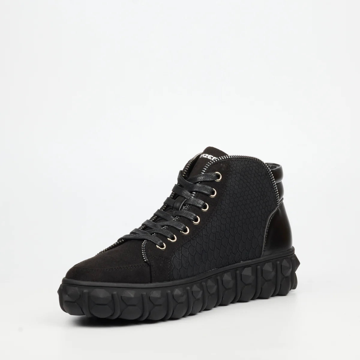 Mazerata Men's Pigale 15 Faux Suede Print Ankle Boot-Black