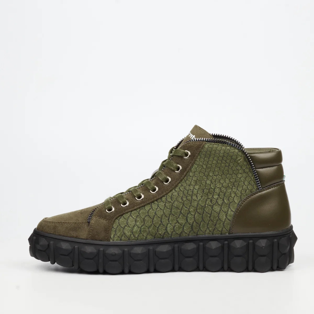 Mazerata Men's Pigale 15 Faux Suede Print Ankle Boot-Olive