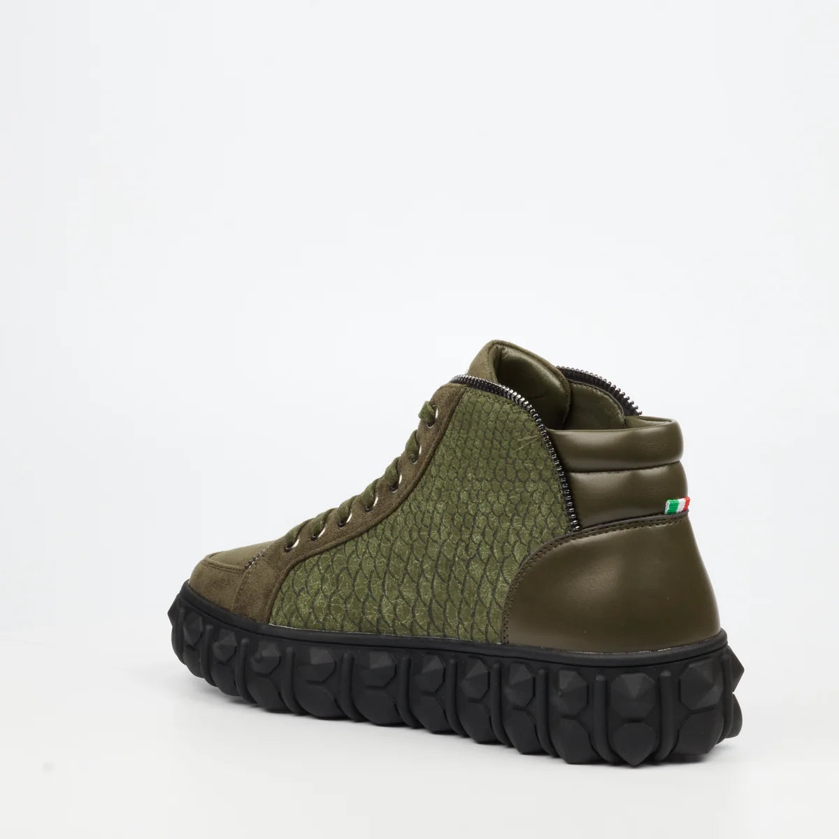 Mazerata Men's Pigale 15 Faux Suede Print Ankle Boot-Olive
