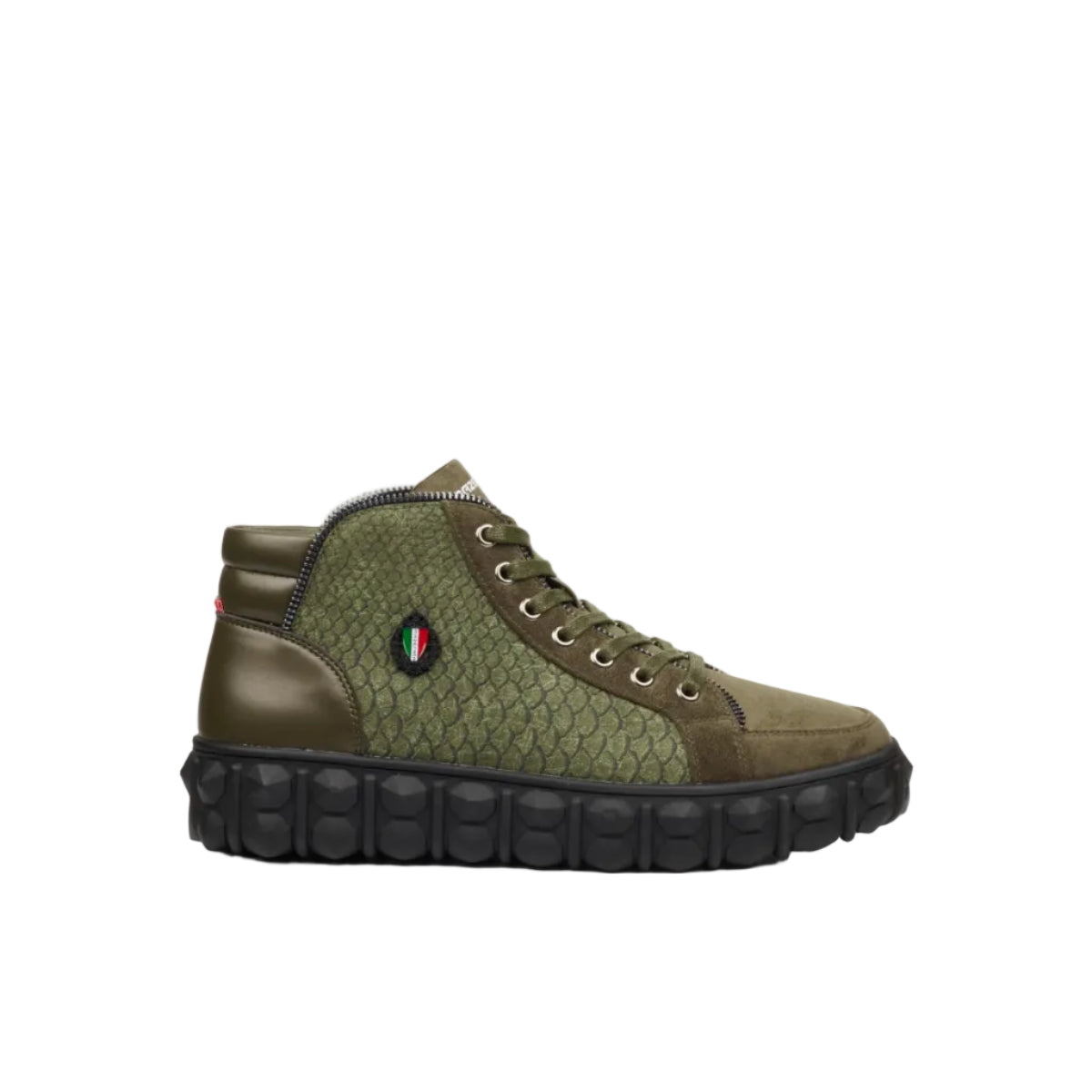 Mazerata Men's Pigale 15 Faux Suede Print Ankle Boot-Olive