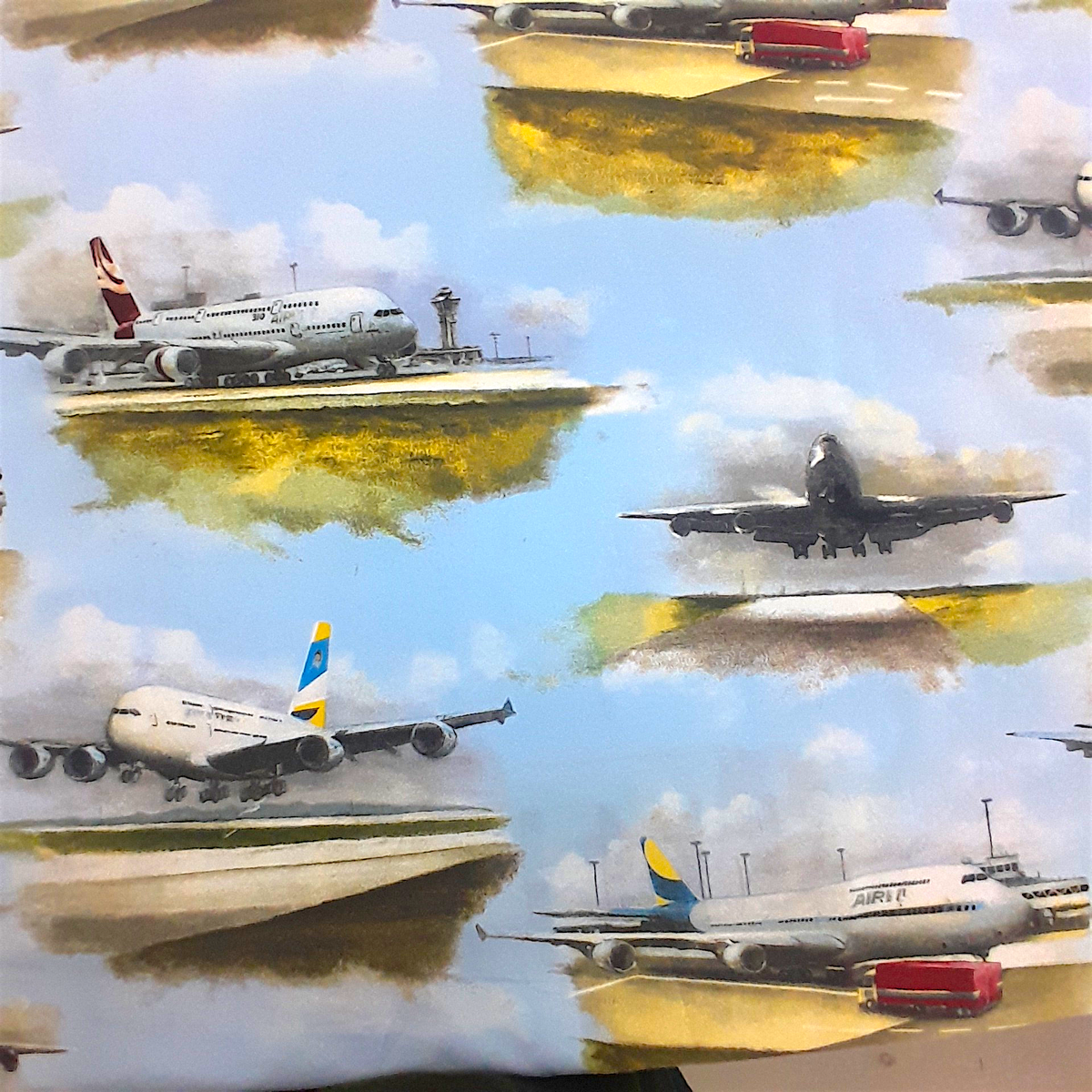Cotton Kids Fabric Planes Print 140 cm.
