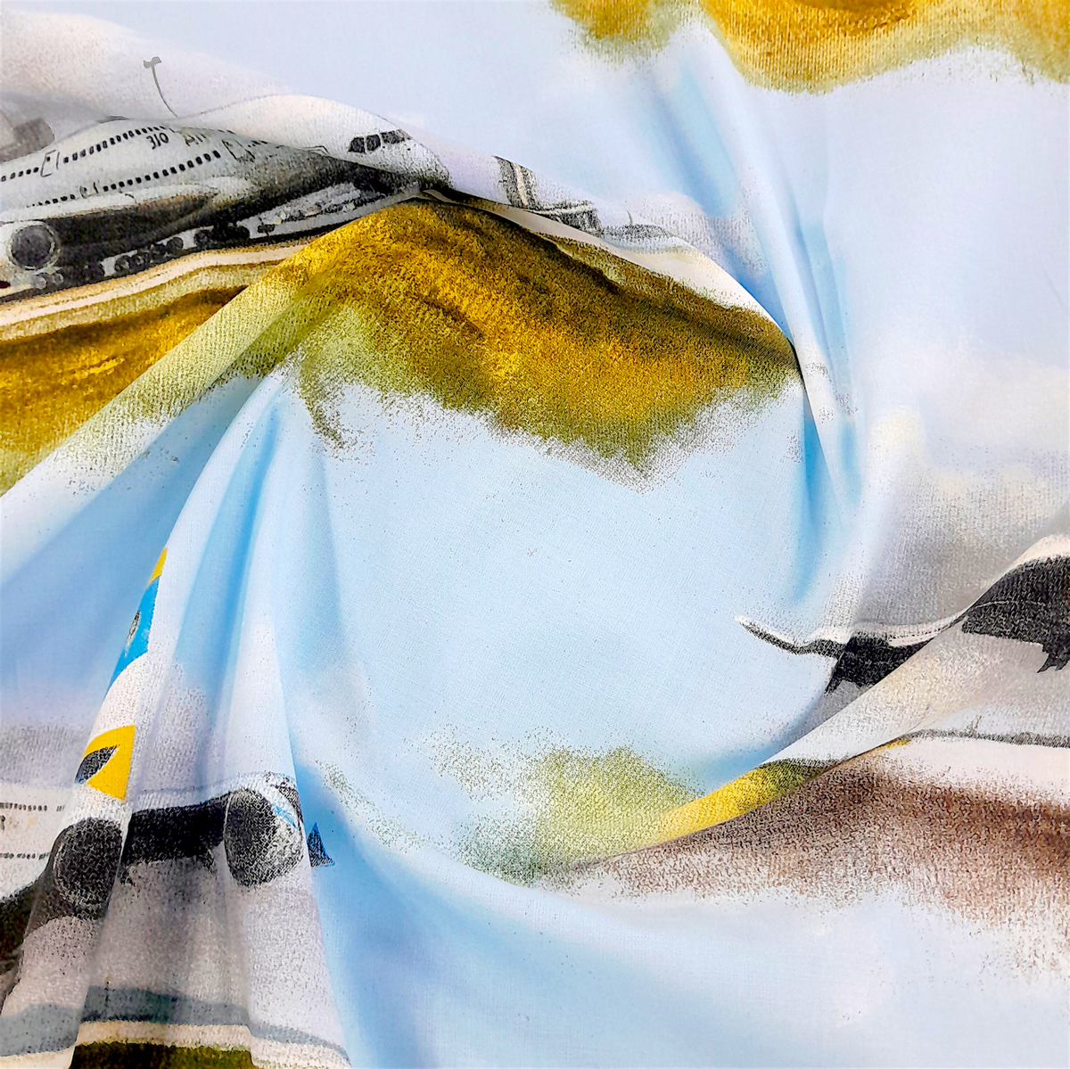 Cotton Kids Fabric Planes Print 140 cm.