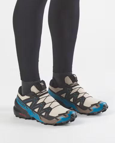 Salomon Speedcross 6 Mens Trail Running Shoes - Oxford Tan / Black / Mykonos Blue 454021