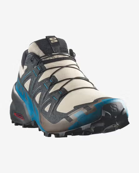 Salomon Speedcross 6 Mens Trail Running Shoes - Oxford Tan / Black / Mykonos Blue 454021