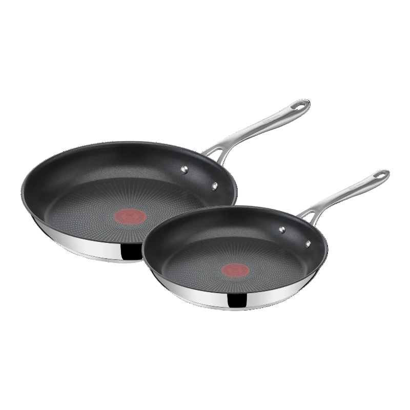 Tefal Jamie Oliver Fry Pan Stainless Steel Set 24cm & 28cm E304S244