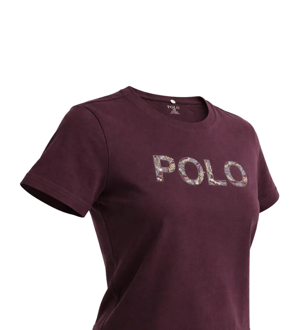 Polo Women Anlia Embellished Short Sleeve T-Shirt Huckleberry-0072617