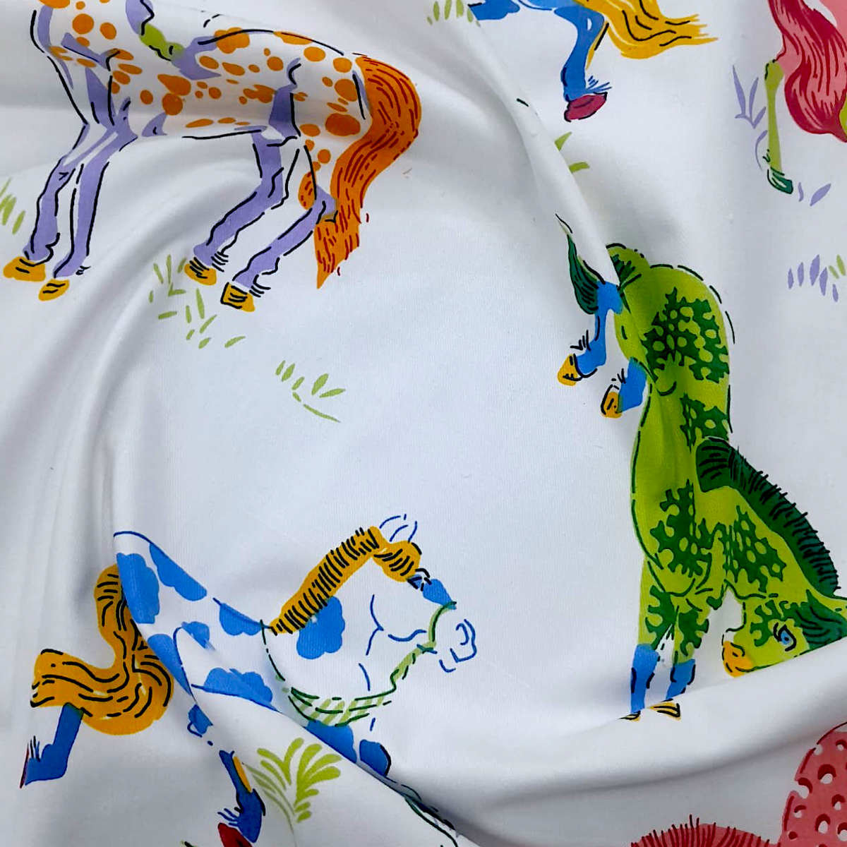 Fabric 100% Printed Cotton Ponies 150 cm.