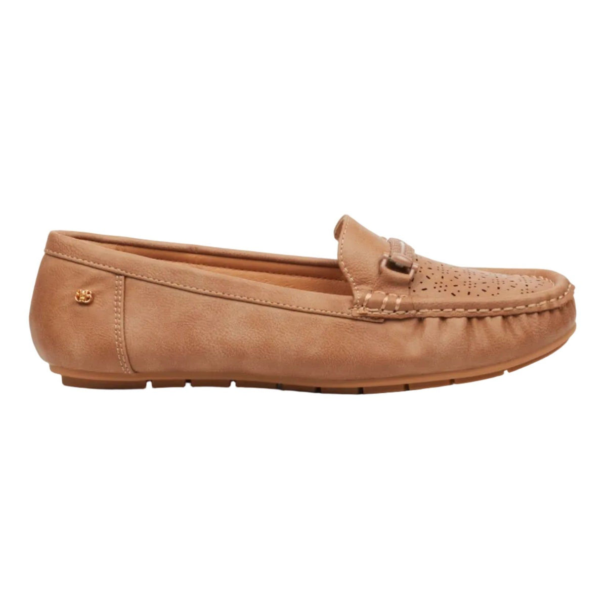 Butterfly Ladies Faux Leather Shoes Porto 1 In Taupe.