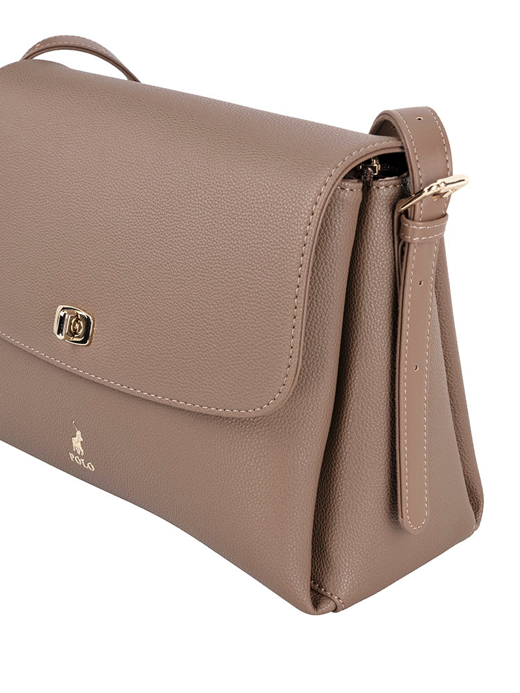 Polo Lyon Flapover Bag-Taupe POS431272