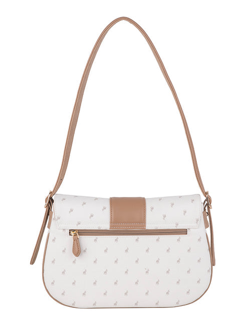 Polo Kensington Flapover Shoulder Bag-White POS535271.