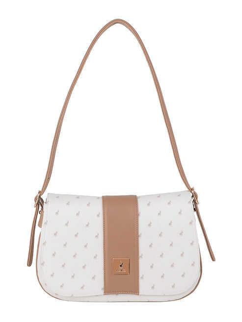 Polo Kensington Flapover Shoulder Bag-White POS535271.