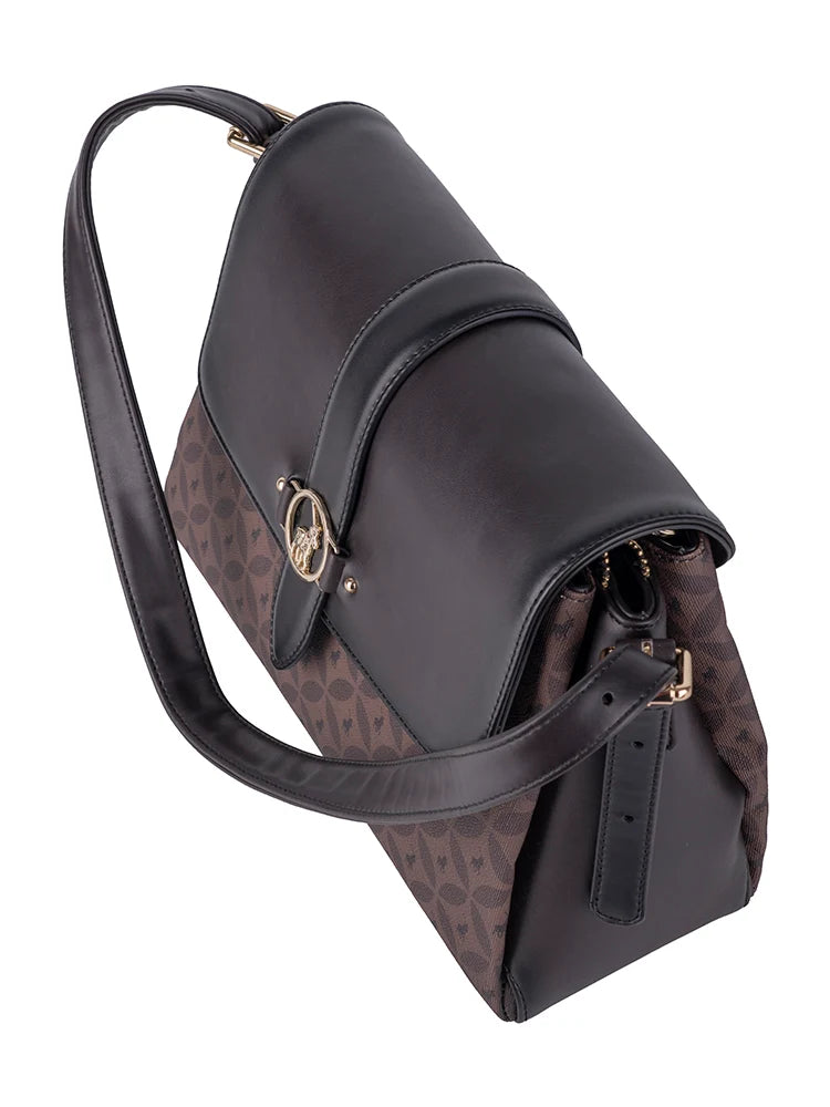 Polo Medina Shoulder Flapover Bag-Espresso POS536272.