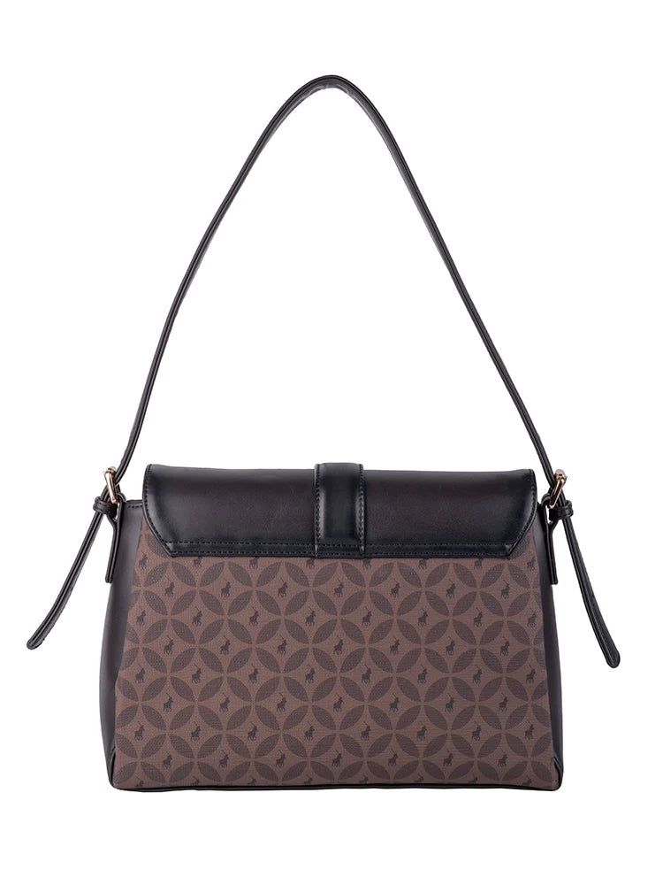 Polo Medina Shoulder Flapover Bag-Espresso POS536272.