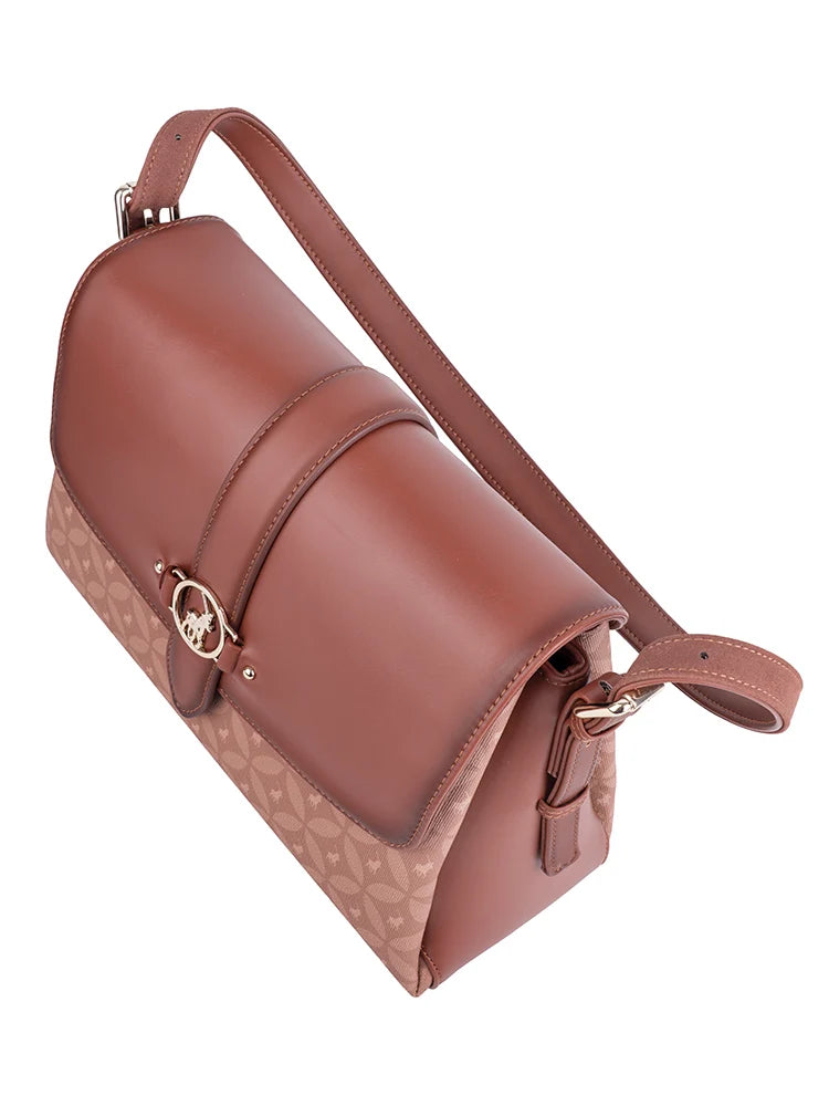Polo Medina Shoulder Flapover Bag-Chestnut POS536271.