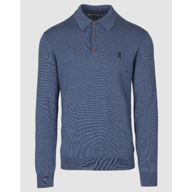 Pringle Jersey Gary Long Sleeve Merino Golfer Blue MKNI1010 PR110399.