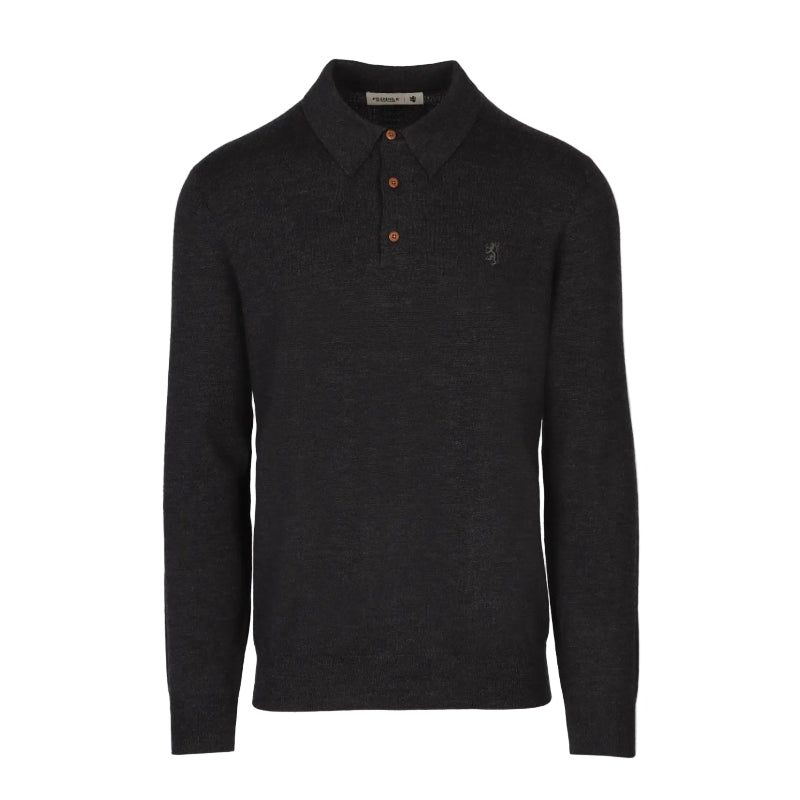 Pringle Jersey Gary Long Sleeve Merino Golfer Charcoal MKNI1010 PR110399.