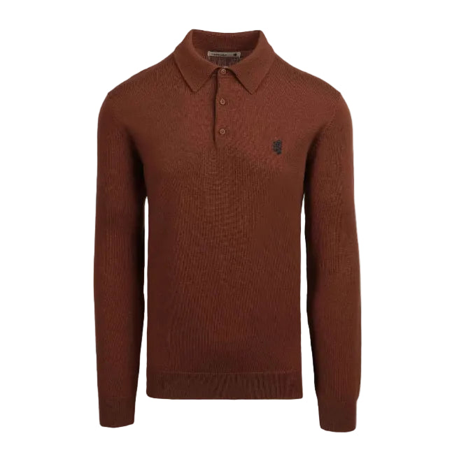 Pringle Jersey Gary Long Sleeve Merino Golfer Rust MKNI1010 PR110399.