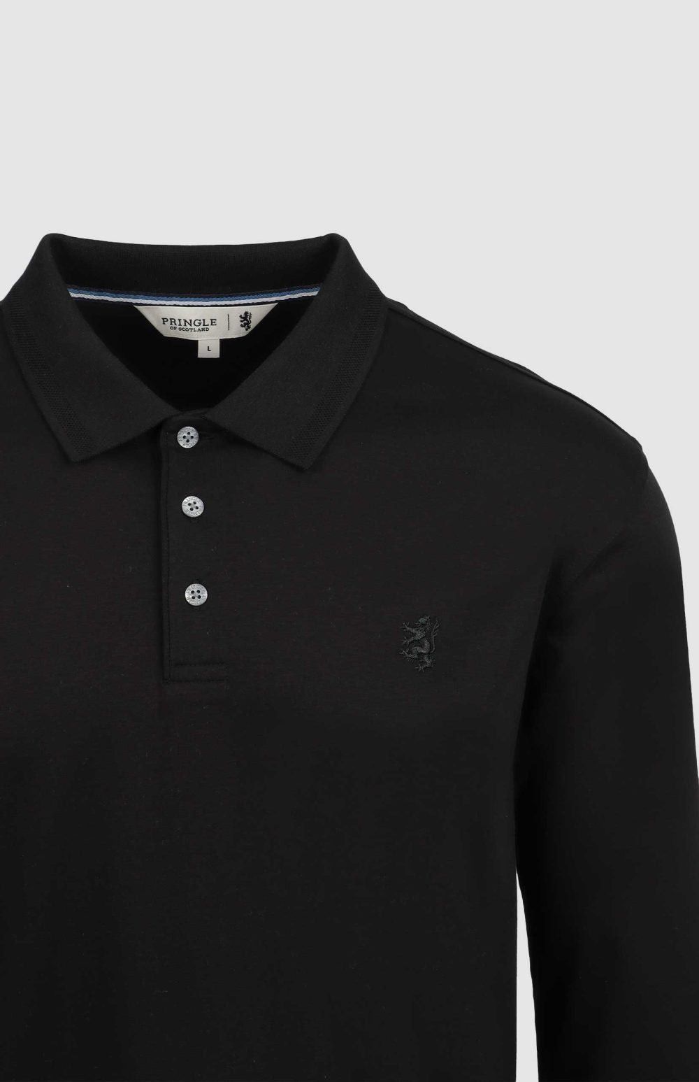 Pringle Donald Long Sleeve Golfer Black MTOT1725 PR111559.