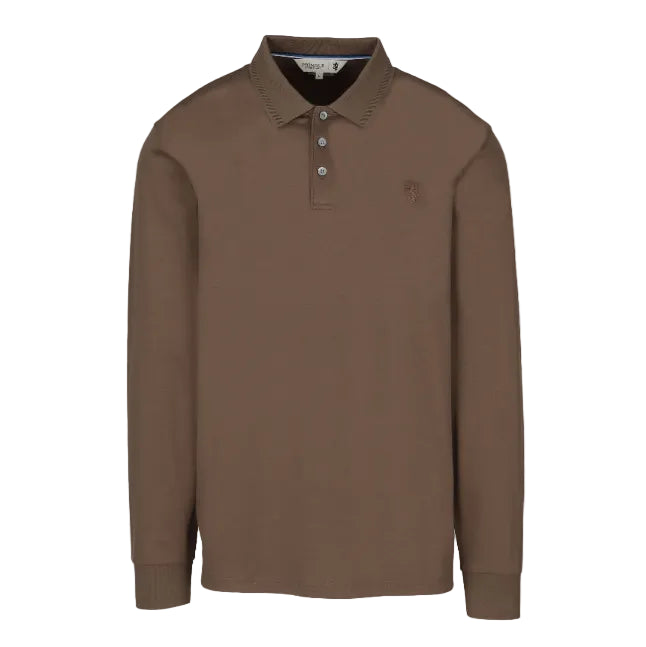 Pringle Donald Long Sleeve Golfer Taupe MTOP1725 PR111559.