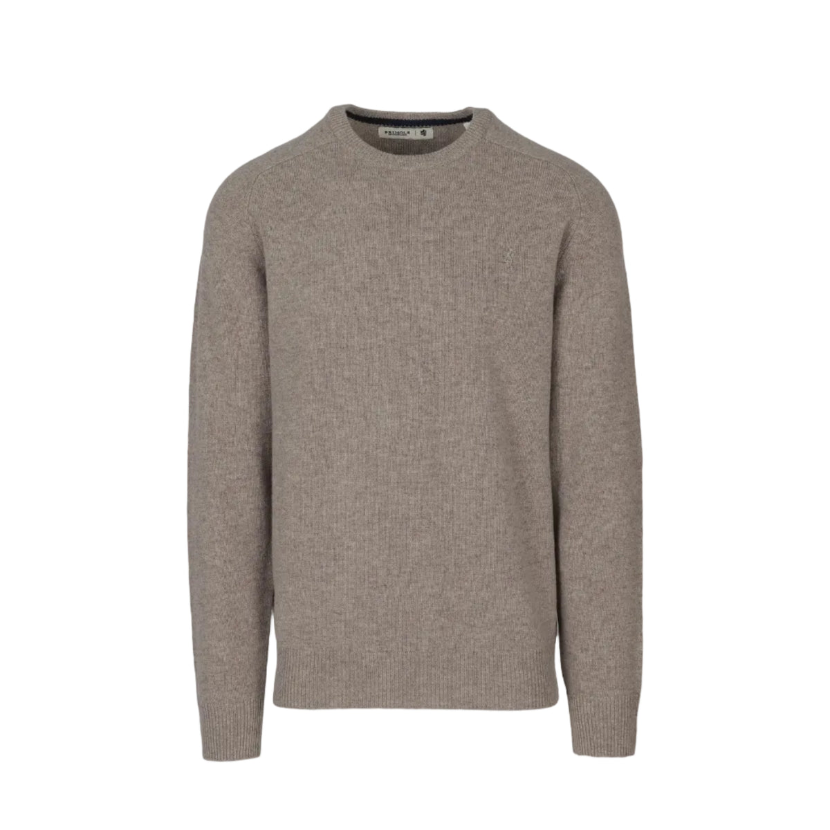 Pringle Johnson Long Sleeve Lambswool Crew Sweater-Taupe