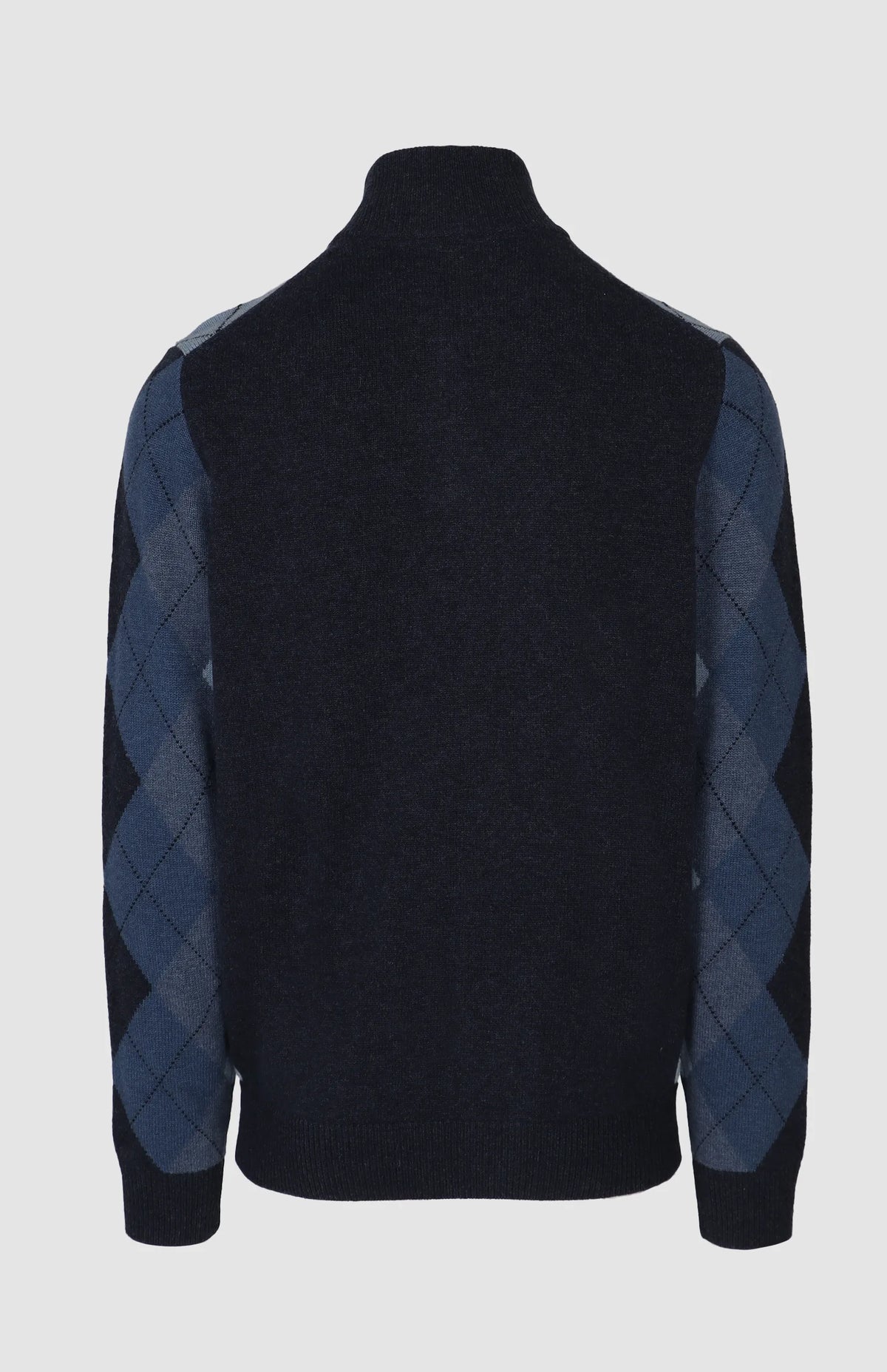Pringle Jersey Wayne 1/4 Zip Argyle Knitwear Navy MKNI1700 PR111829.