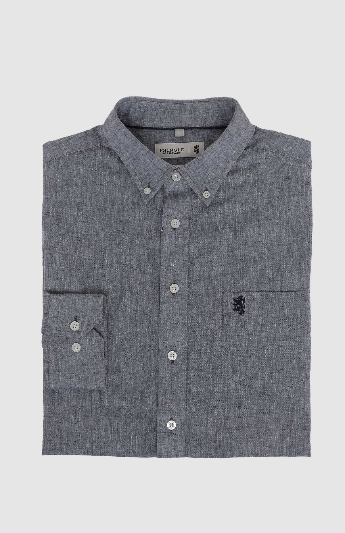 Pringle Riaan Cotton-Linen Classic Shirt Navy