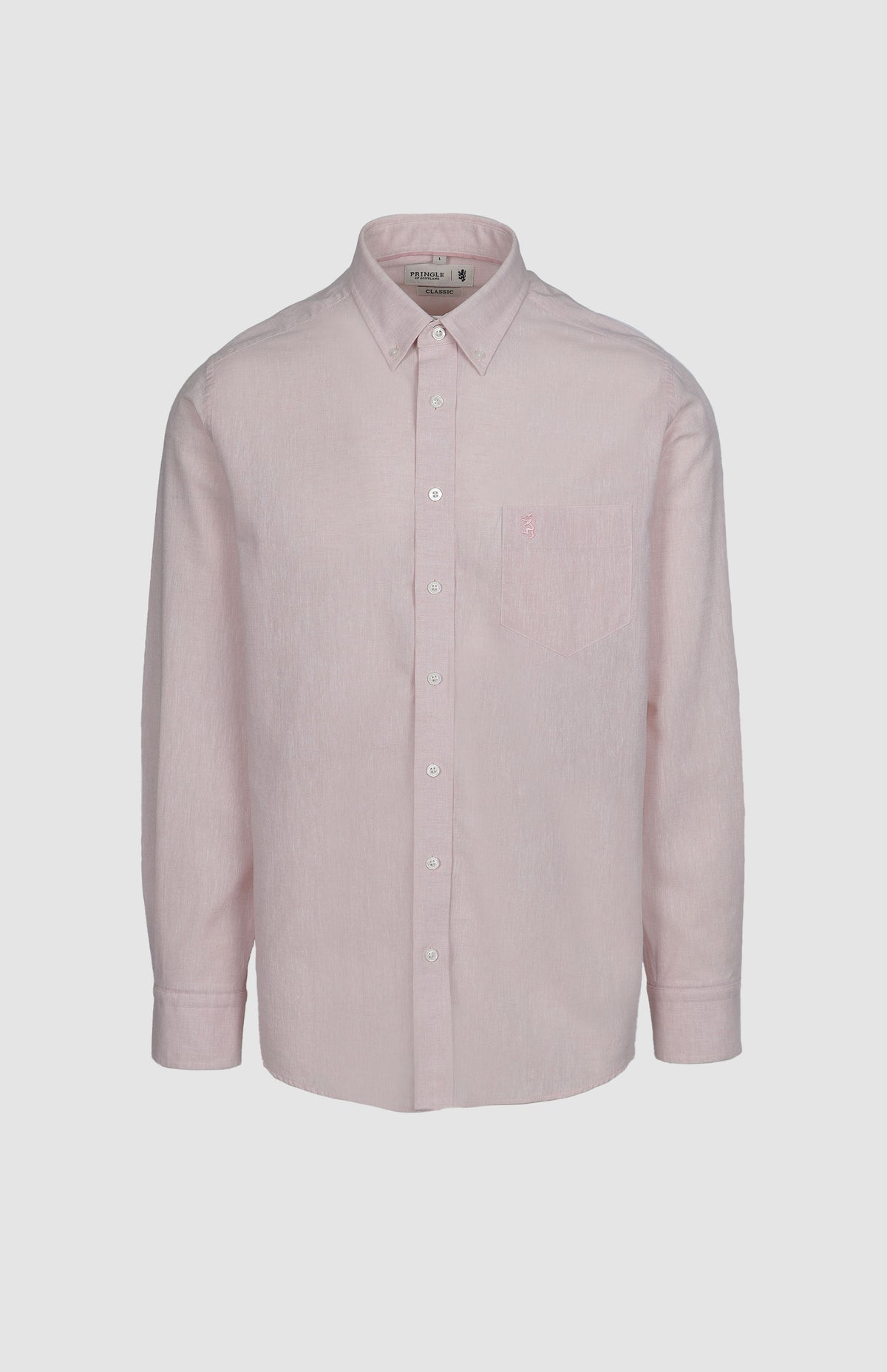 Pringle Riaan Cotton-Linen Classic Shirt Pink