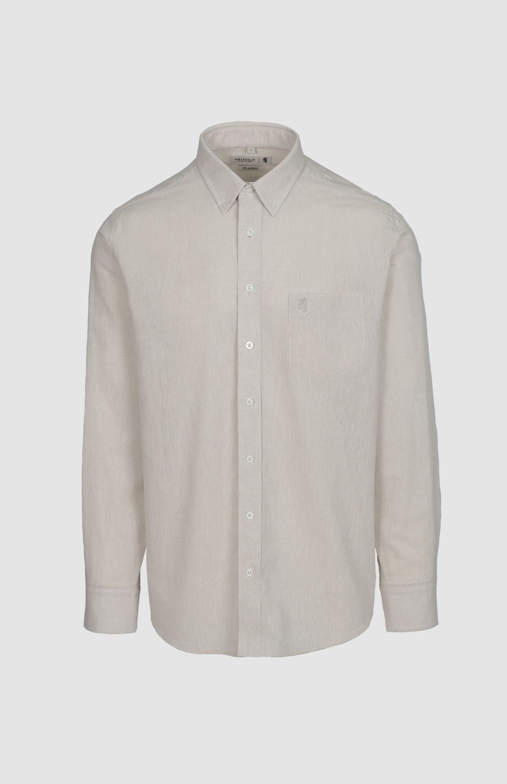 Pringle Riaan Cotton-Linen Classic Shirt Stone